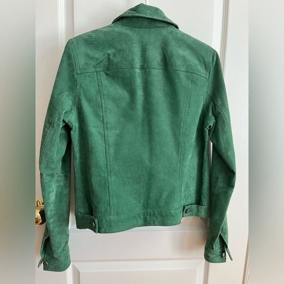 Green genuine leather jacket, size S - Picture 3 of 8